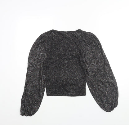 Womens UK Size 10 New Look Black Basic Blouse