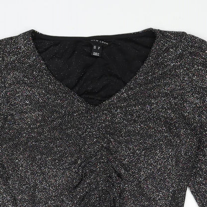 Womens UK Size 10 New Look Black Basic Blouse