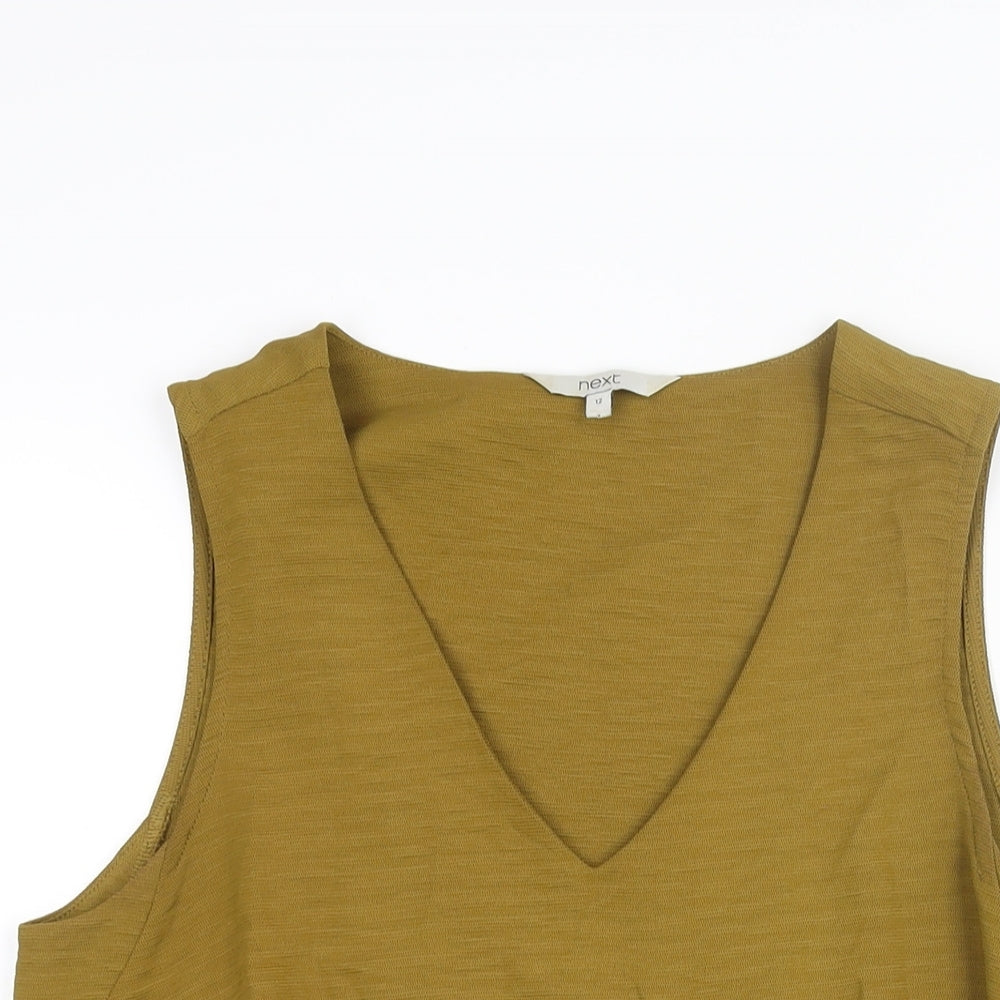 Womens UK Size 12 NEXT Green Tunic Blouse