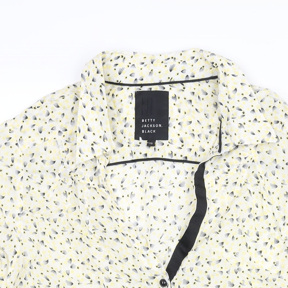 Womens UK Size 20 Betty Jackson Yellow Basic Blouse