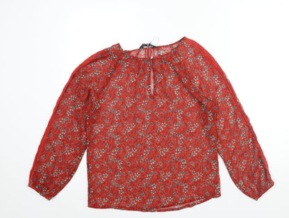 Womens UK Size 6 Marks and Spencer Red Basic Blouse