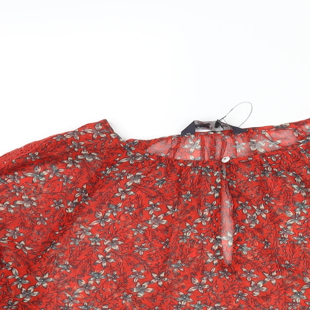 Womens UK Size 6 Marks and Spencer Red Basic Blouse