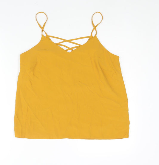 Womens UK Size 12 New Look Yellow Camisole Blouse