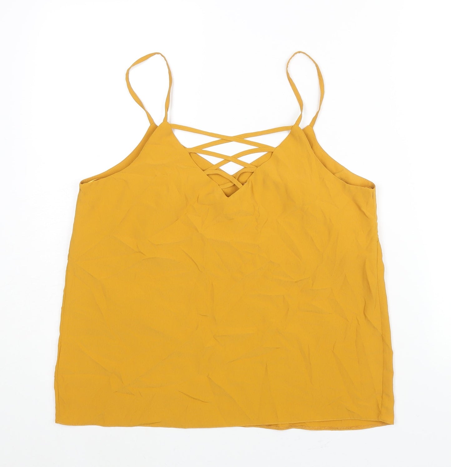 Womens UK Size 12 New Look Yellow Camisole Blouse