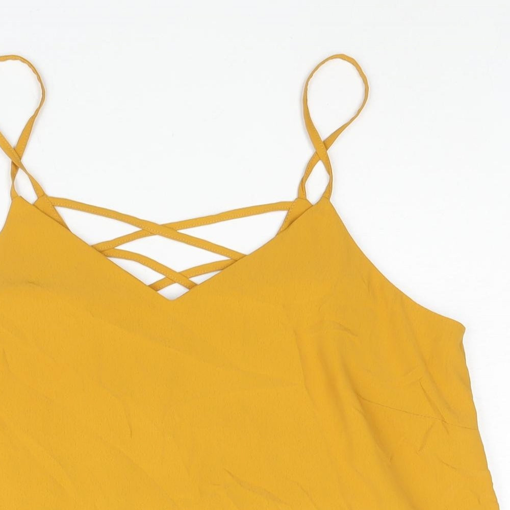 Womens UK Size 12 New Look Yellow Camisole Blouse