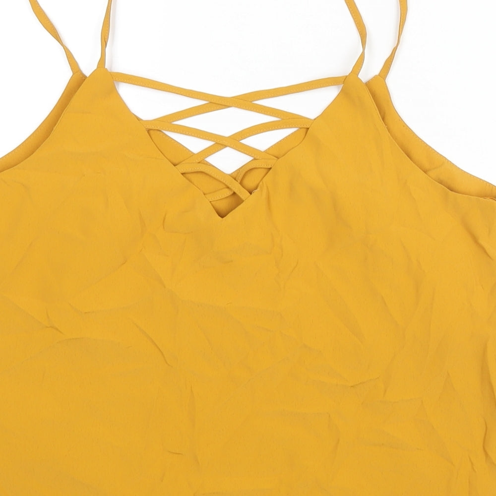 Womens UK Size 12 New Look Yellow Camisole Blouse