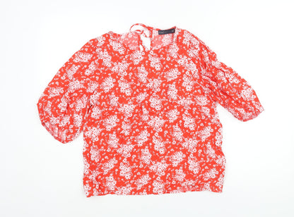 Womens UK Size 10 Marks and Spencer Red Basic Blouse