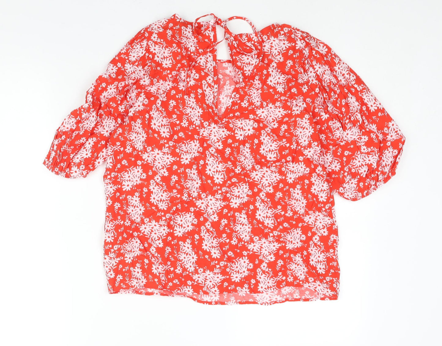 Womens UK Size 10 Marks and Spencer Red Basic Blouse
