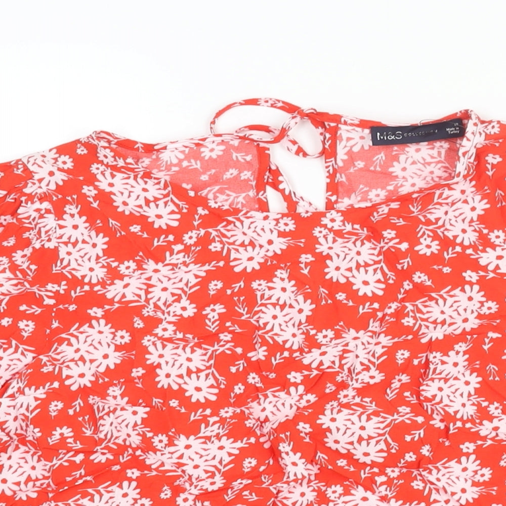 Womens UK Size 10 Marks and Spencer Red Basic Blouse