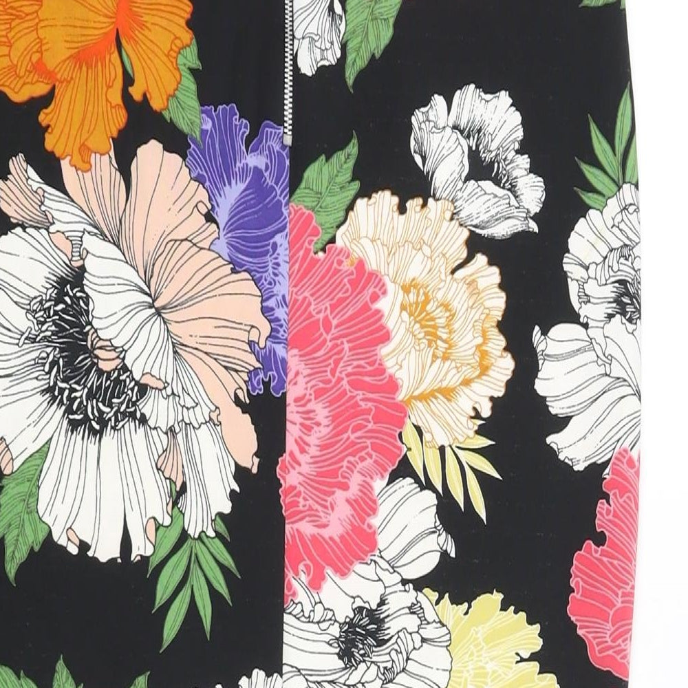 Miss Selfridge Womens Multicoloured Floral Polyester Straight & Pencil Skirt Size 12 Zip