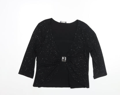 Womens UK Size L Saloos Black Basic Blouse
