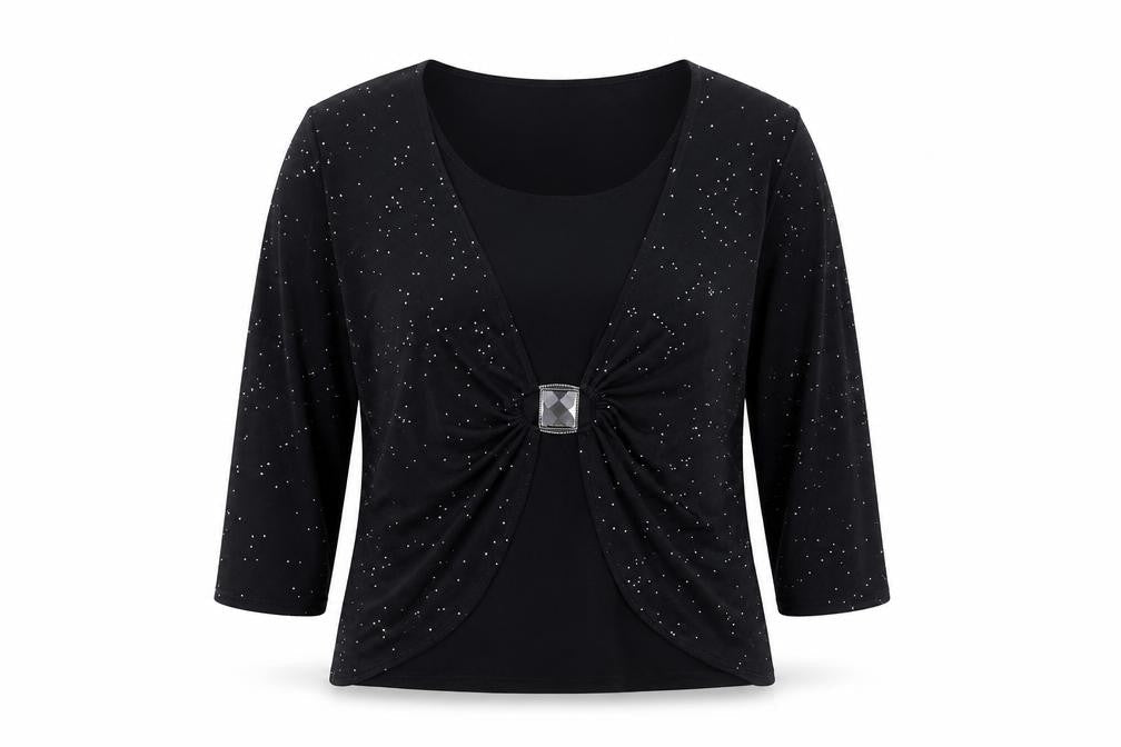 Womens UK Size L Saloos Black Basic Blouse