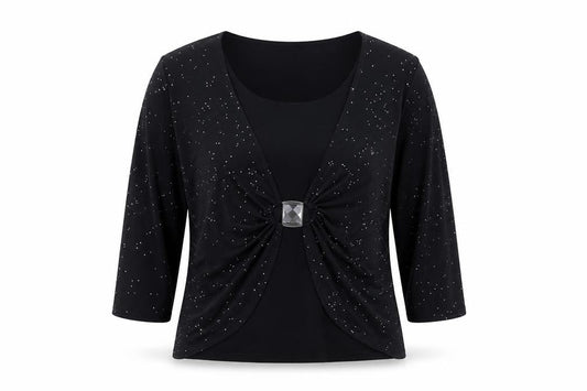 Womens UK Size L Saloos Black Basic Blouse