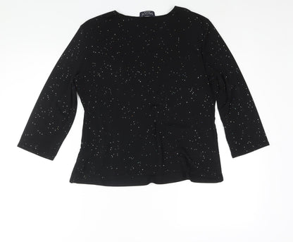 Womens UK Size L Saloos Black Basic Blouse
