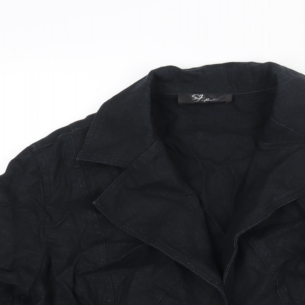 SF Collection Womens Black Jacket Size 12 Tie