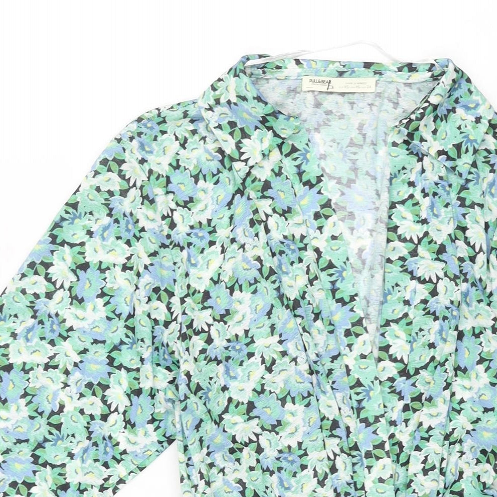 Womens UK Size XS Pull&Bear Green Basic Blouse