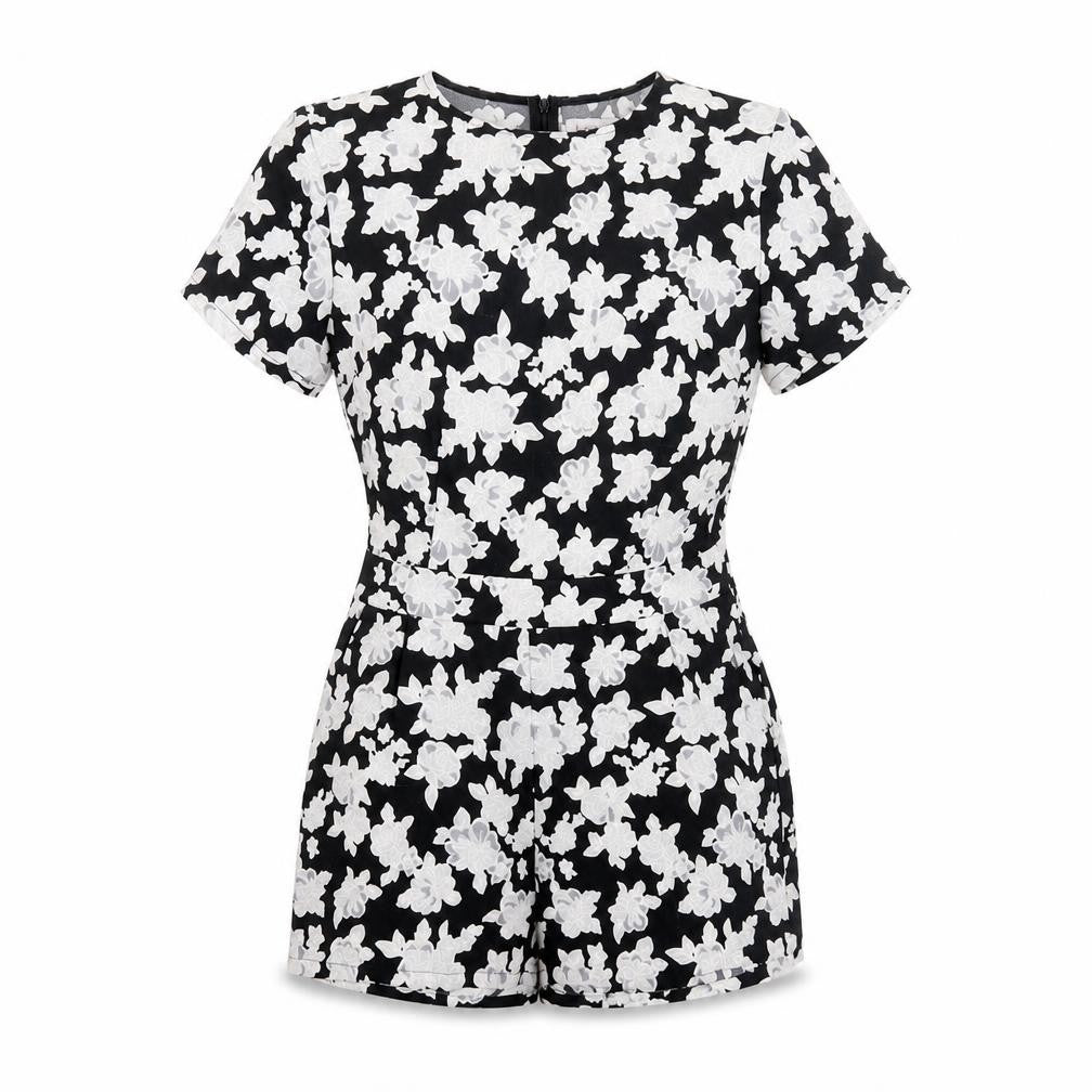 Womens UK Size 10 Boohoo One-Piece Black Playsuit