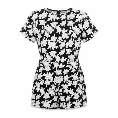 Womens UK Size 10 Boohoo One-Piece Black Playsuit