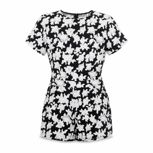 Womens UK Size 10 Boohoo One-Piece Black Playsuit