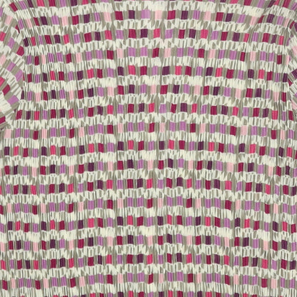 Marks and Spencer Womens Multicoloured Geometric Polyester Basic Button-Up Size 24 Collared - Crinkle Look