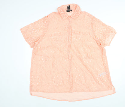 Womens UK Size 24 New Look Pink Basic Blouse