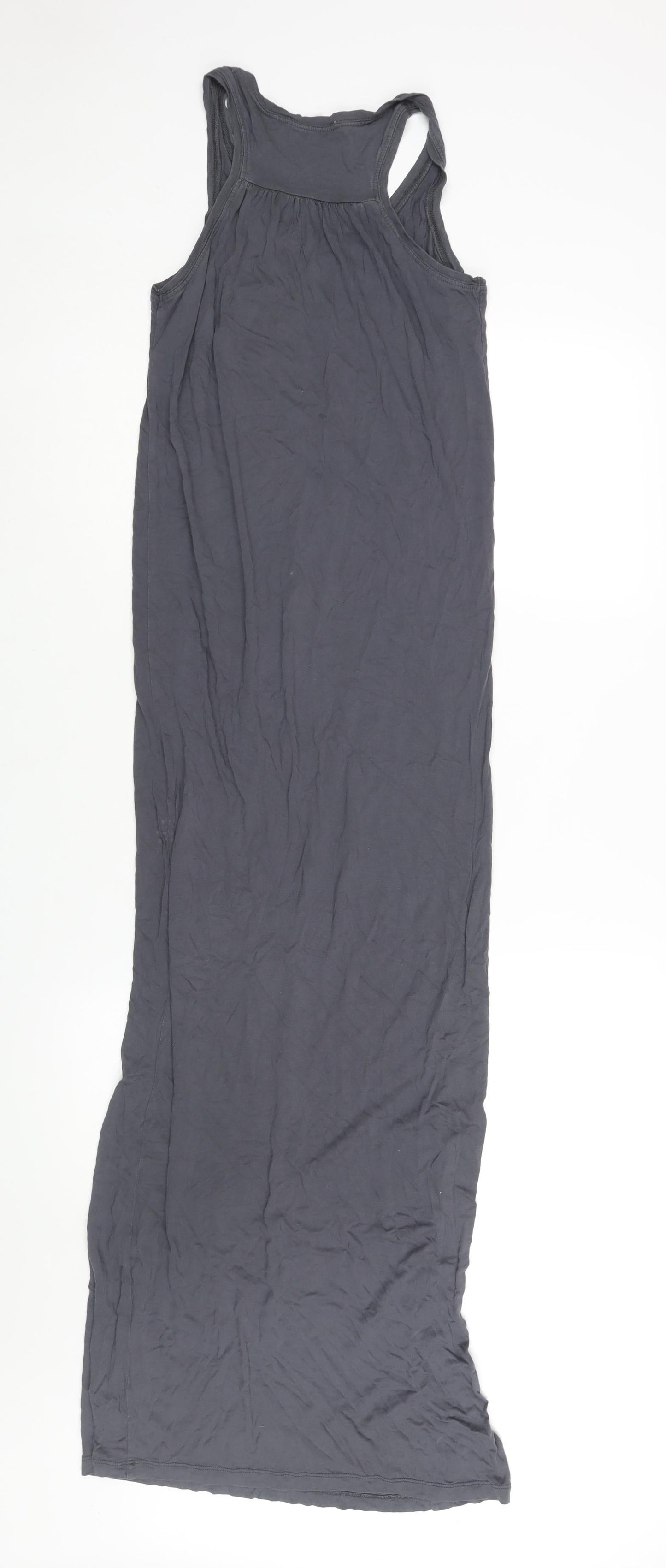 Oasis Womens Green Viscose Maxi Size S Scoop Neck Pullover