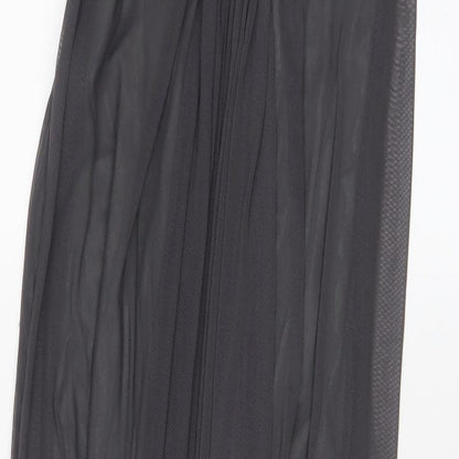 DYNASTY Womens Grey Polyester Maxi Size 8 Sweetheart Zip - Jewel, Pleated