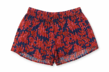 Stormy at stars Womens Red Floral Viscose Basic Shorts Size S Regular Pull On
