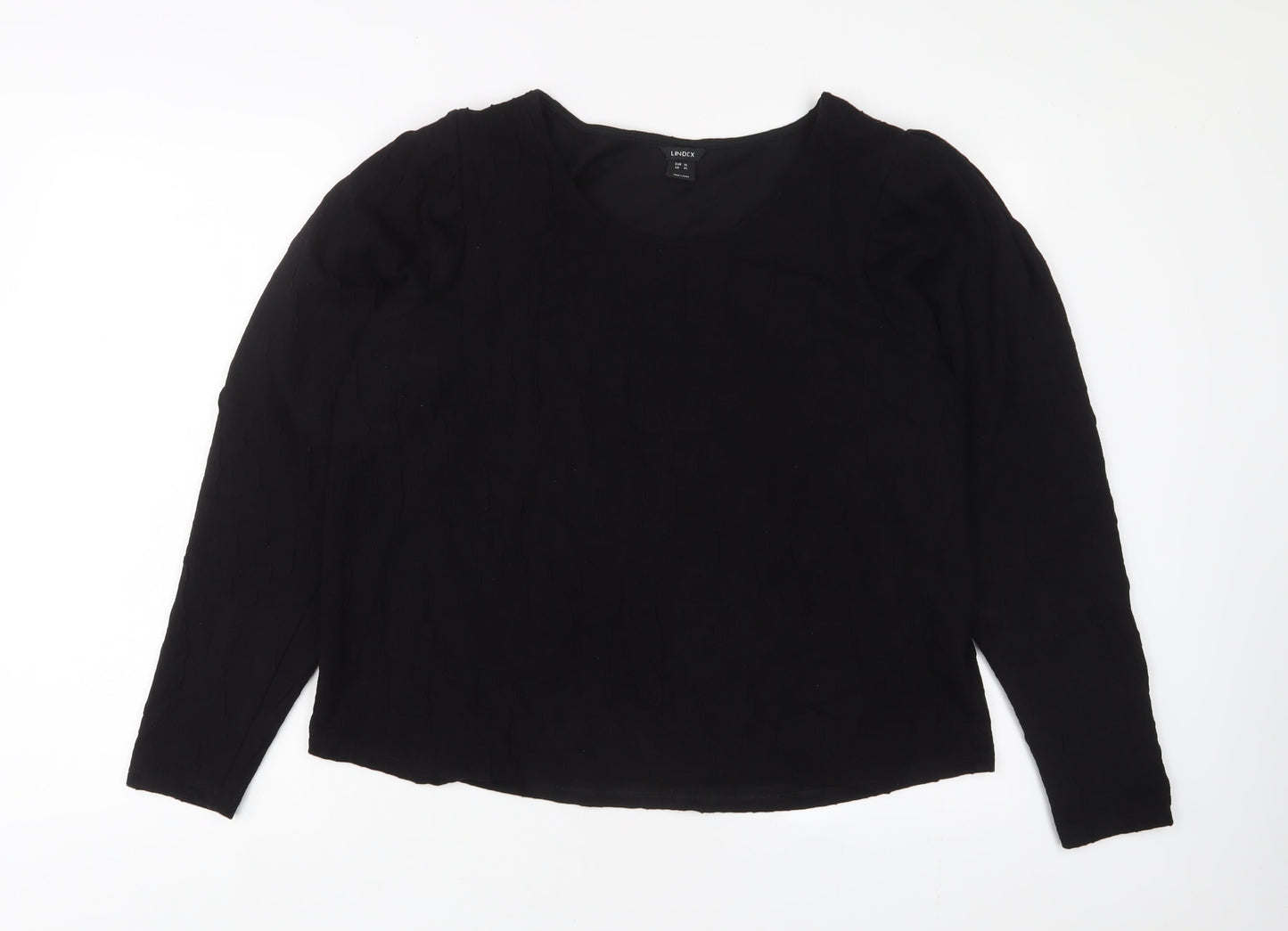 Womens UK Size XL Lindex Black Basic T-Shirt