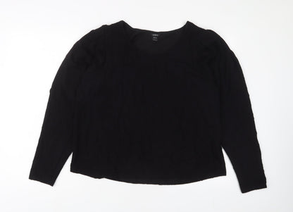 Womens UK Size XL Lindex Black Basic T-Shirt
