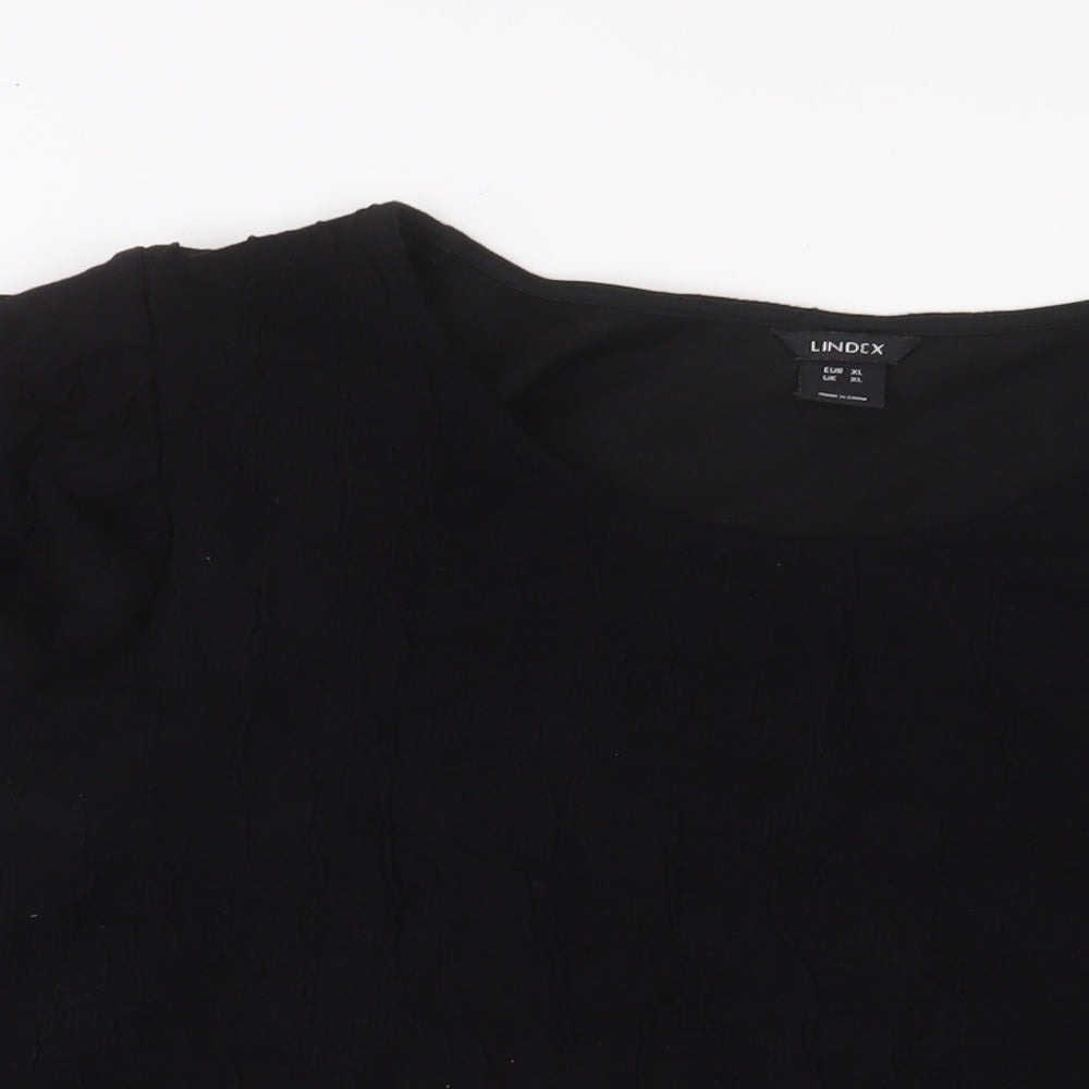 Womens UK Size XL Lindex Black Basic T-Shirt