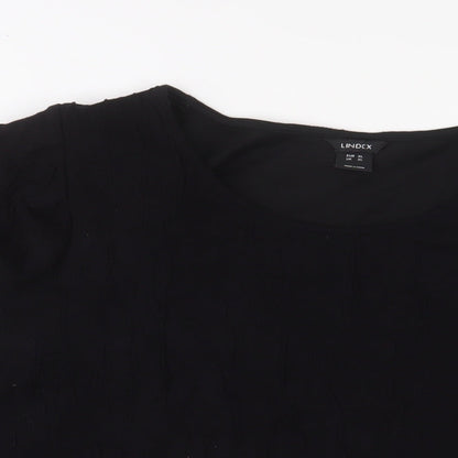 Womens UK Size XL Lindex Black Basic T-Shirt