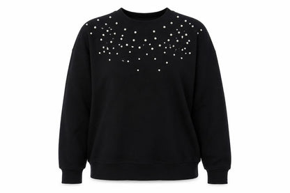 Lindex Womens Black Polyester Pullover Sweatshirt Size XL Pullover - Beaded