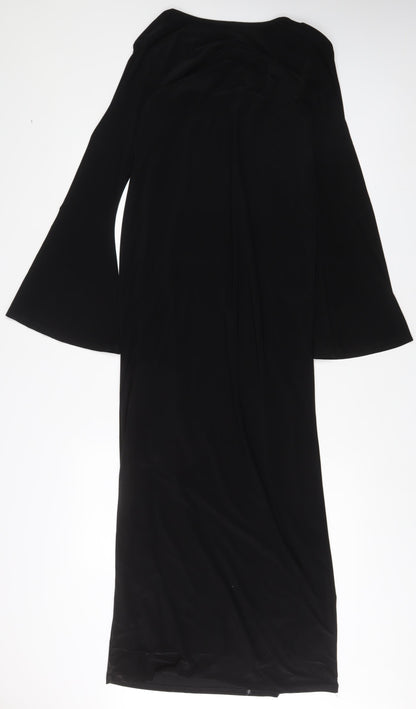 ASOS Womens Black Polyester A-Line Size 12 Boat Neck Pullover
