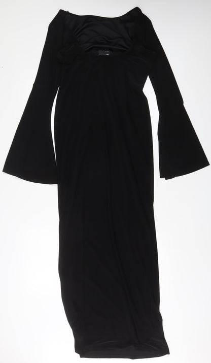 ASOS Womens Black Polyester A-Line Size 12 Boat Neck Pullover
