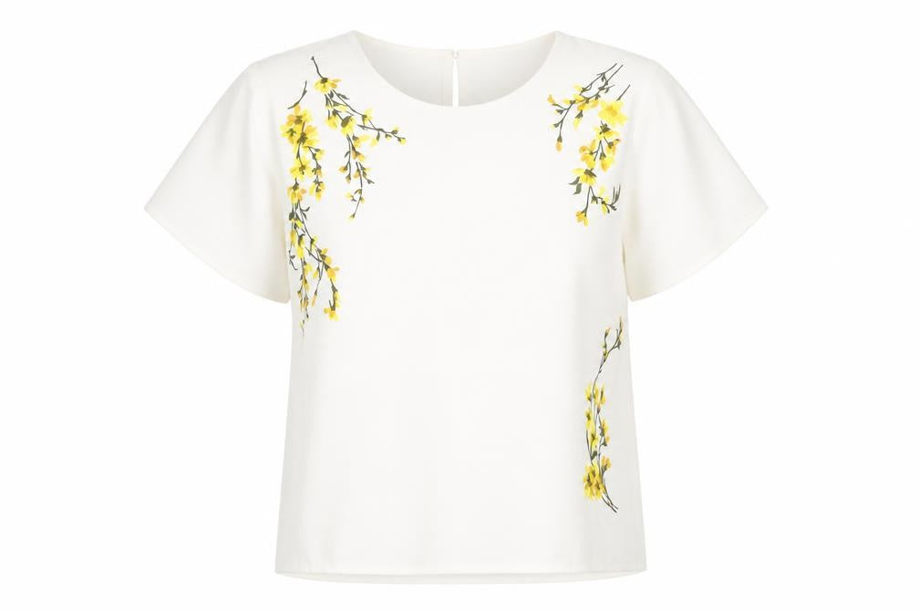 Womens UK Size 12 Warehouse White Basic T-Shirt