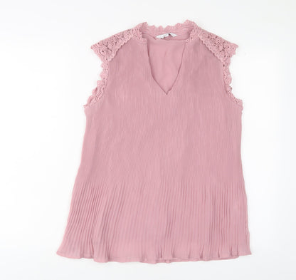 Womens UK Size 10 NEXT Pink Basic Blouse