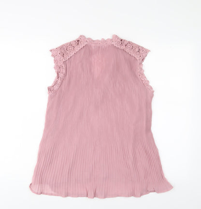 Womens UK Size 10 NEXT Pink Basic Blouse