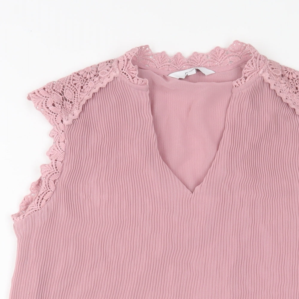 Womens UK Size 10 NEXT Pink Basic Blouse