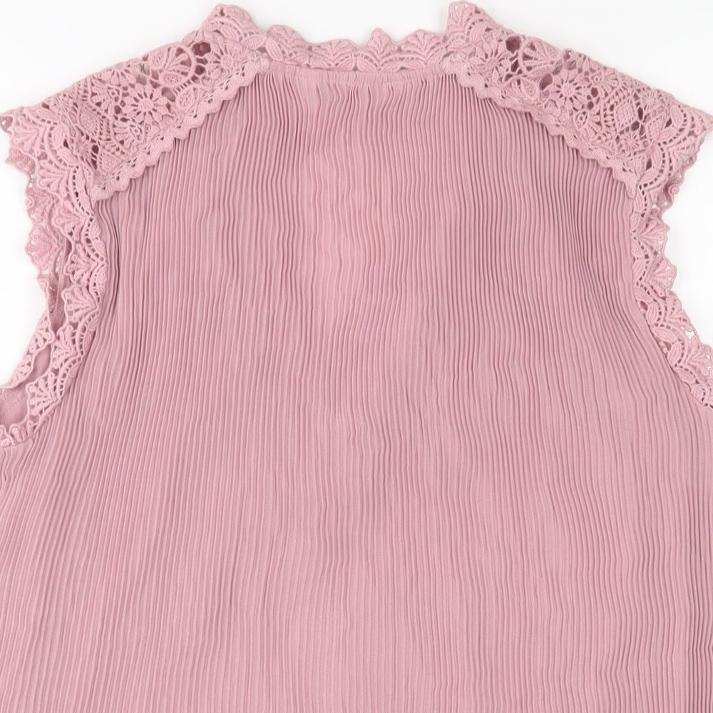 Womens UK Size 10 NEXT Pink Basic Blouse