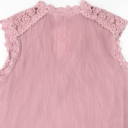 Womens UK Size 10 NEXT Pink Basic Blouse