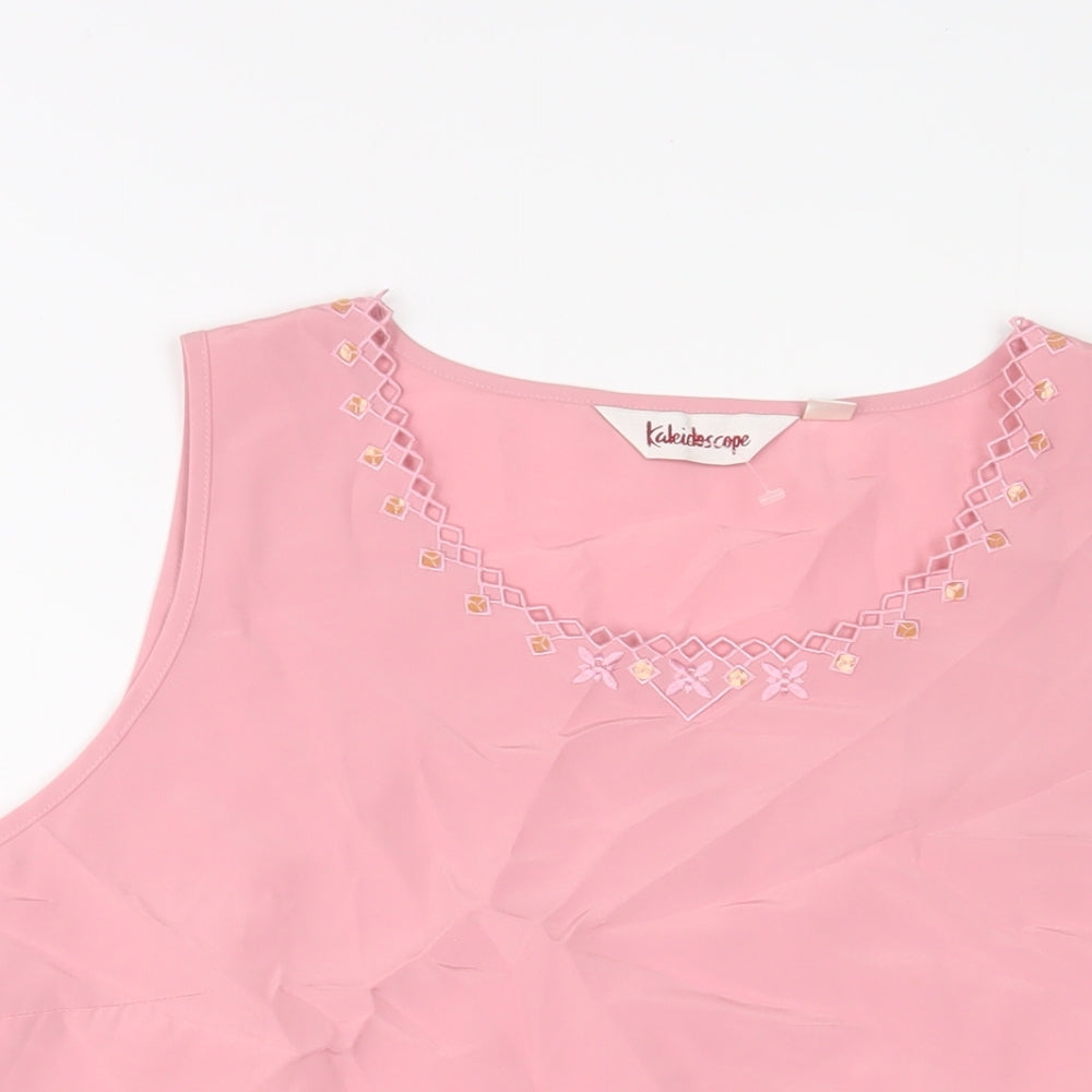 Womens UK Size 18 Kaleidoscope Pink Basic Tank