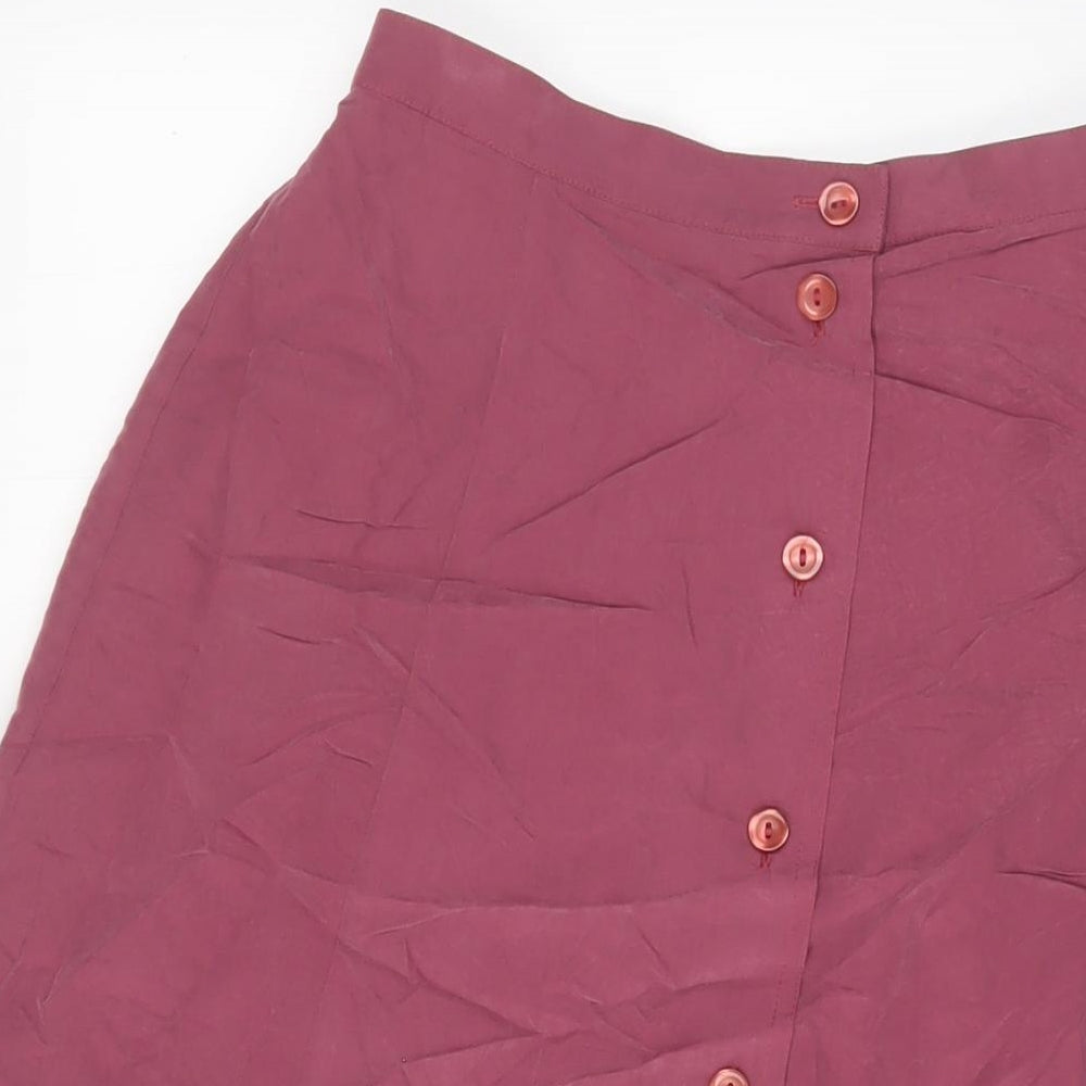 Holmewood Womens Pink Viscose A-Line Skirt Size 12 Button