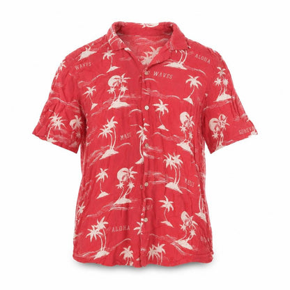 Womens UK Size S H&M Red Basic Button-Up