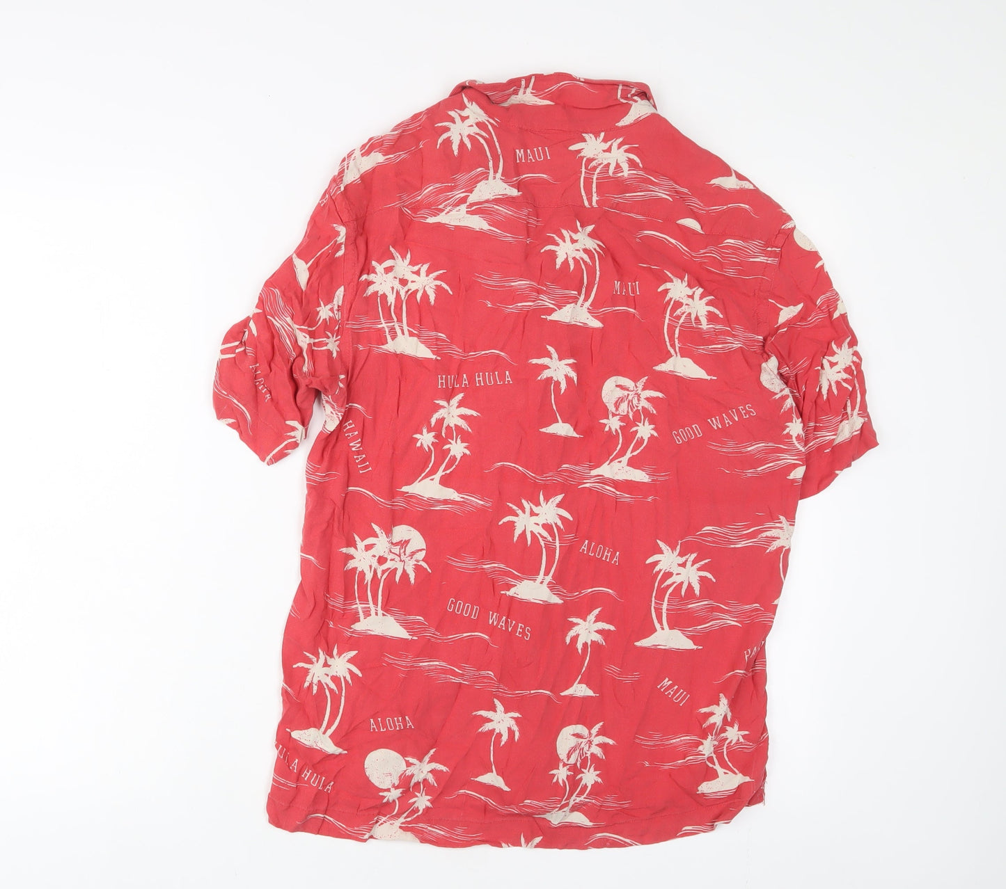 Womens UK Size S H&M Red Basic Button-Up