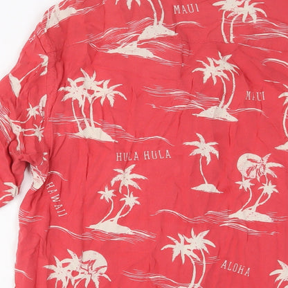 Womens UK Size S H&M Red Basic Button-Up