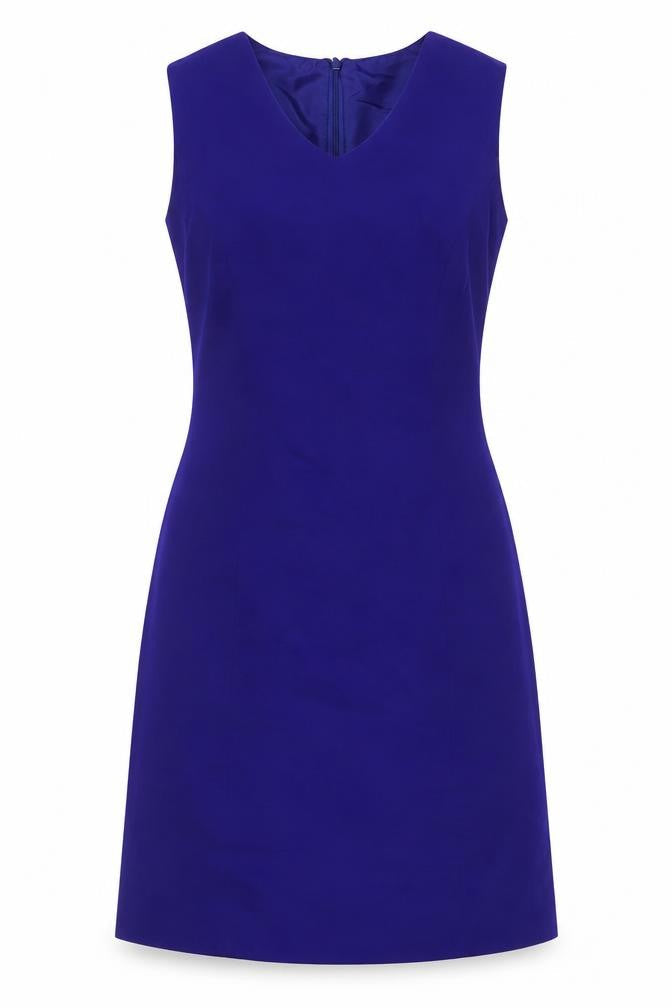 Classics Womens Blue Polyester A-Line Size 10 V-Neck Zip
