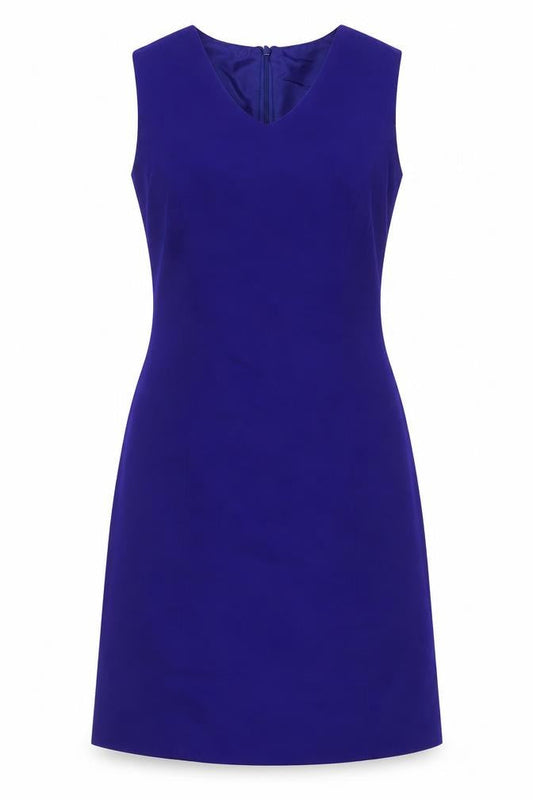Classics Womens Blue Polyester A-Line Size 10 V-Neck Zip