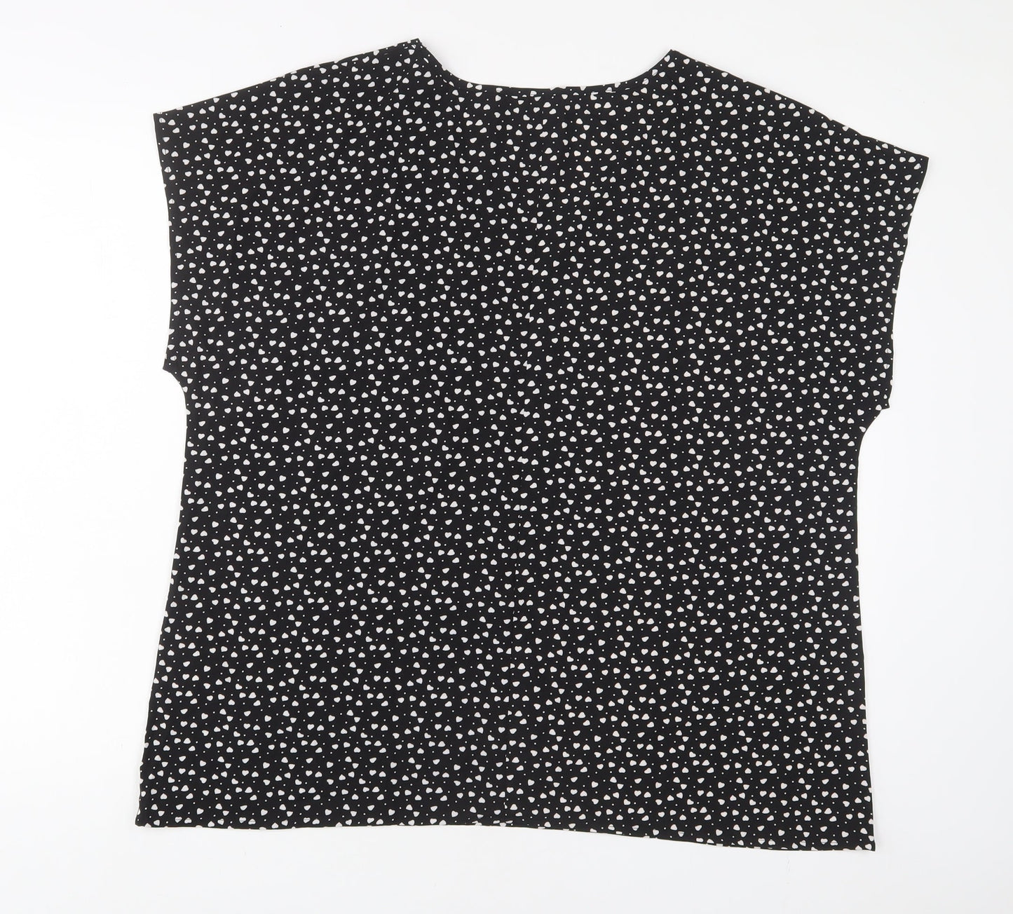 Womens UK Size XL EMERY ROSE Black Basic T-Shirt