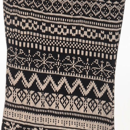 izabel London Womens Black Geometric Viscose Bodycon Size 10 Roll Neck Pullover